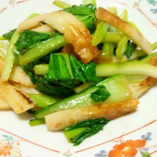 醤油が香ばしい！チンゲン菜とちくわの醤油炒め